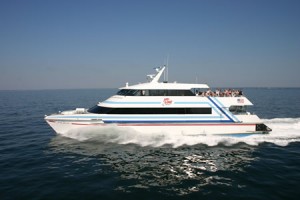 View of Hy-Line Ferry Traveling Through the Ocean