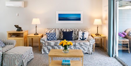 View of Living Room in Mattakesett Duplex K3