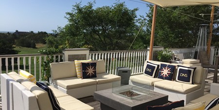View of Comfortable Furniture, Ocean View & Sails from The Dunes Deck at the Winnetu
