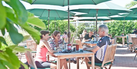 View of People Dining at the Wnnetu's Poolside Grill