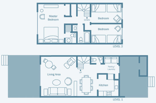 Floor plans of a Townhouse at Winnetu Resort