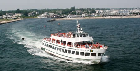 View of the Island Queen Ferry Leaving Cape Cod for Martha's Vineyard