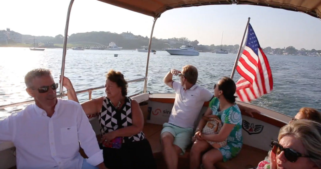 A group of people on a boat