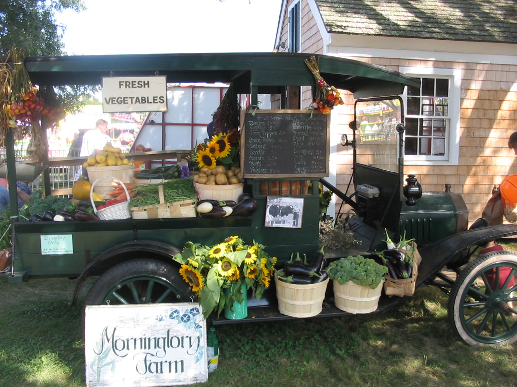 The Morning Glory Farm stand, loaded up with fresh vegetables and flowers