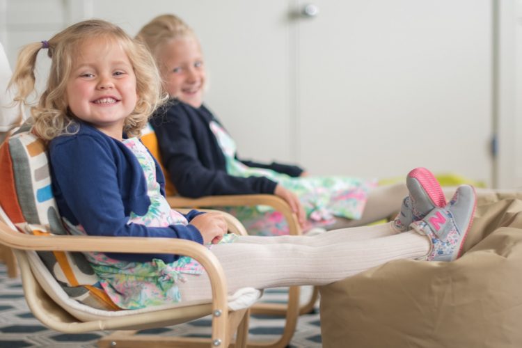 Girls Relaxing on Bean Bag Chairs in the Kids' Corner Play Area at The Dunes Restaurant